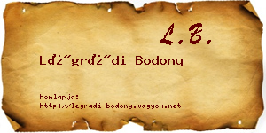Légrádi Bodony névjegykártya